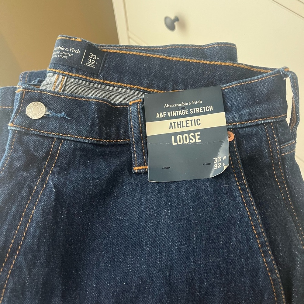 Men’s Abercrombie Athletic Loose Workwear Jeans 33 x 32 NWT - Picture 6 of 7